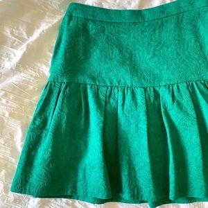 J.Crew Matelasse Drop-Waist Skirt in Kelly Green *perfect for the holidays* !!